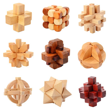 3D Wooden Interlocking Burr Puzzles Game Toy